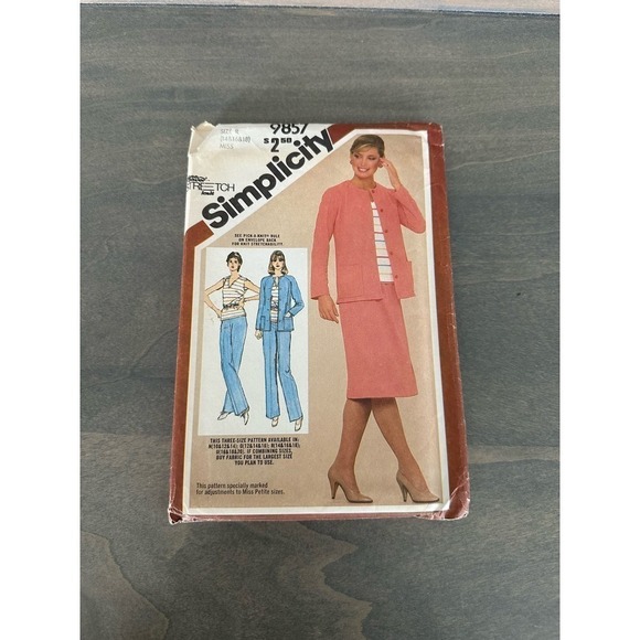 Simplicity Vintage Uncut Misses Skirt Pants Top and Jacket Size 14/16/18 No 9857 - Picture 1 of 7